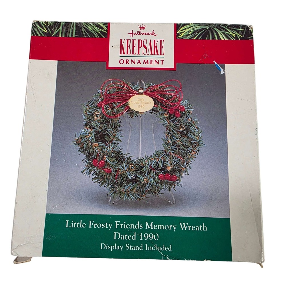 Vintage Hallmark‎ Keepsake Little Frosty Friends Memory Wreath Dated 1990 New